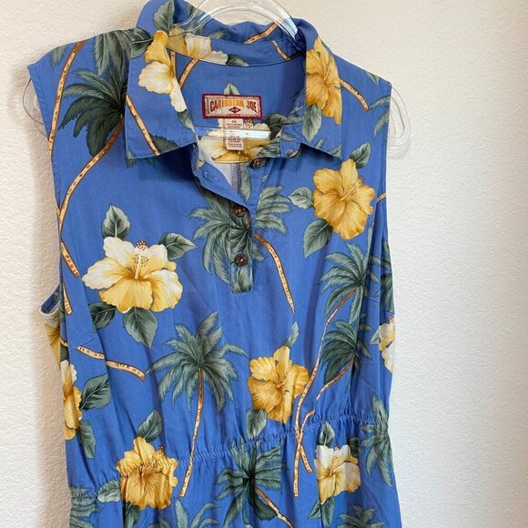 Caribbean Joe Blue Floral Hawaiian Dress 2X - Picture 3 of 6